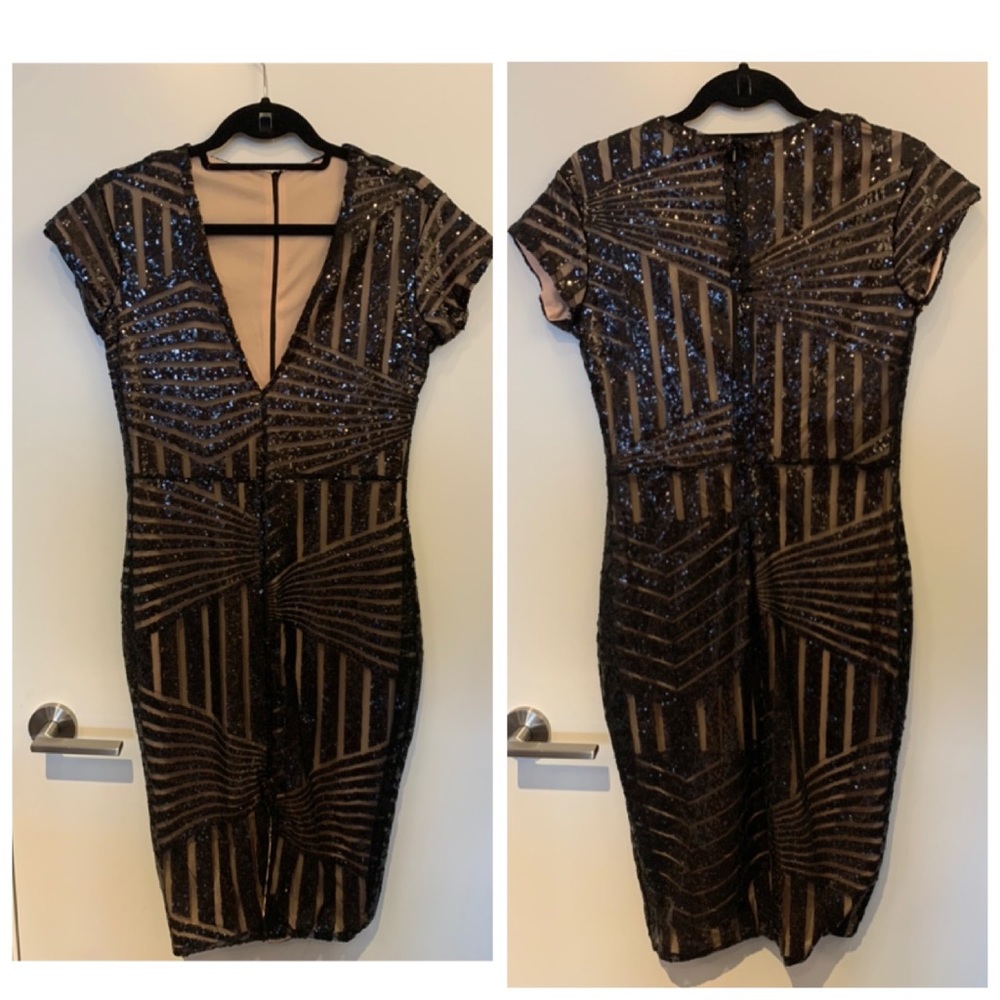 Black Sequin Cocktail Dress size M